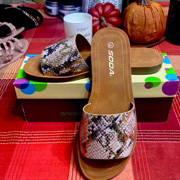 Soda | Shoes | Soda Slide Sandals Snakepython Brand New With Box Size ...